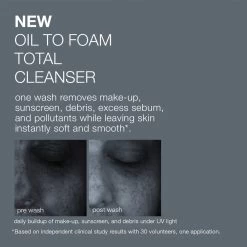 Dermalogica Oil To Foam Total Cleanser -Care Products Store OilToFoamTotalCleanserDermalogicaBeforeAndAfter
